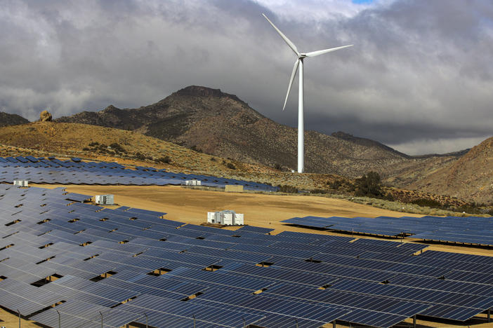 Solar and wind power projects have been booming in California, like the Pine Tree Wind Farm and Solar Power Plant in the Tehachapi Mountains, but that doesn't mean fossil fuels are fading away quickly.