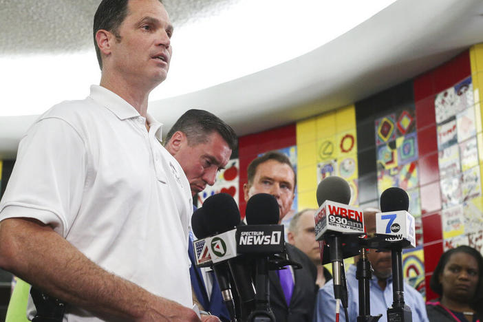 Buffalo Police Commissioner Joseph Gramaglia speaks at a press conference Saturday after a shooting at a supermarket.