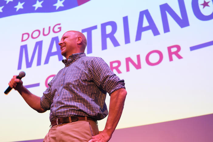 Pennsylvania state Sen. Doug Mastriano has won the Republican primary for governor in that state. He is pictured here speaking at a campaign rally at The Fuge on May 14, 2022 in Warminster, Pennsylvania.
