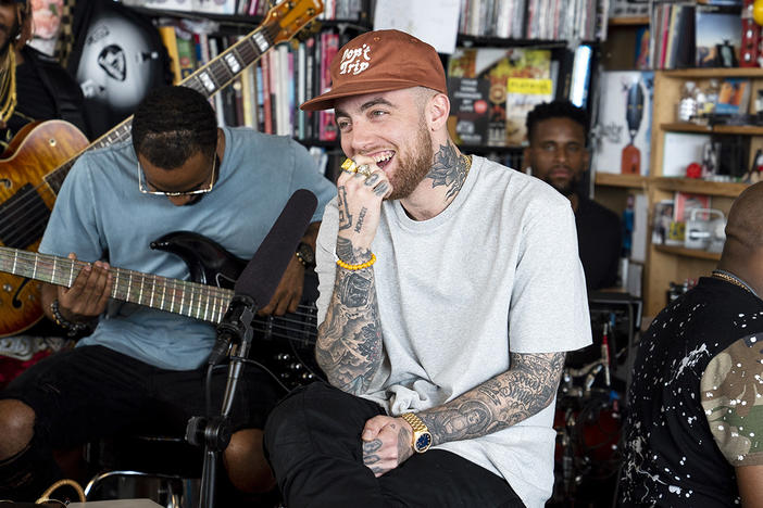 Mac Miller performs an NPR Tiny Desk Concert on Aug. 1, 2018.