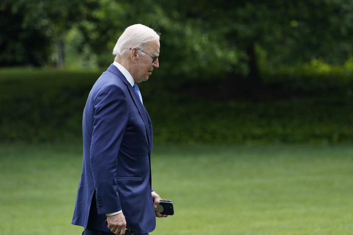 President Joe Biden heads towards the Oval Office of the White House in Washington, on Wednesday.