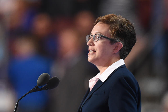 Tina Kotek speaks during Day 1 of the Democratic National Convention at the Wells Fargo Center in Philadelphia, Pennsylvania, July 25, 2016. On Tuesday, she won Oregon's gubernatorial Democratic primary. If she wins in November, Kotek will be the nation's first openly lesbian governor.