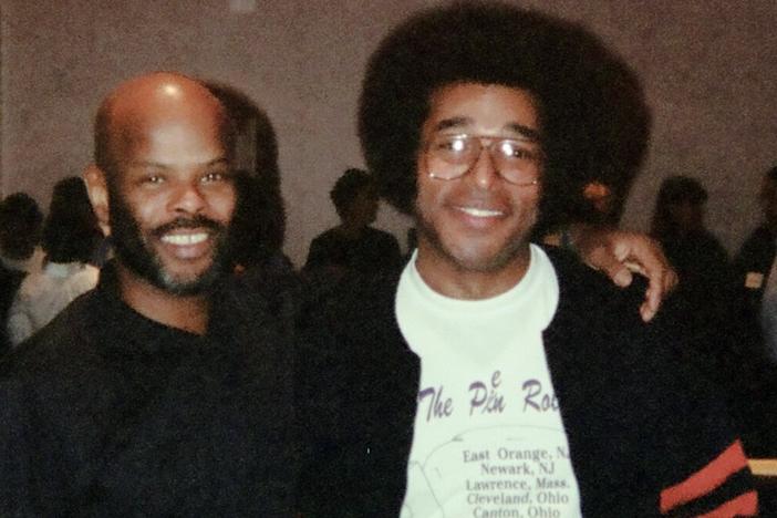 Robert E. Penn (L) and B.Michael Hunter (R) at the OutWrite Conference in Boston, October 1993.