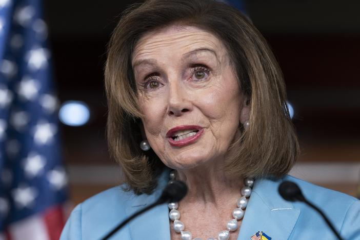 House Speaker Nancy Pelosi speaks during a news conference in Washington, D.C., on May 19. The conservative Catholic archbishop of San Francisco said Friday that he would no longer allow Pelosi to receive Communion because of her support for abortion rights.