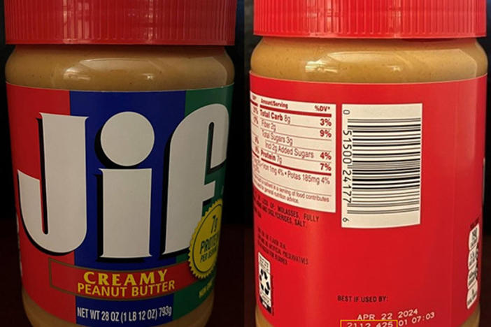 All of the affected Jif peanut butter products can be identified by their lot code numbers, which is usually found near the "best by" date.