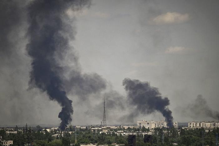 Smoke rises this week in the city of Sievierodonetsk during heavy fighting between Ukrainian and Russian troops, in the eastern Ukrainian region of Donbas.