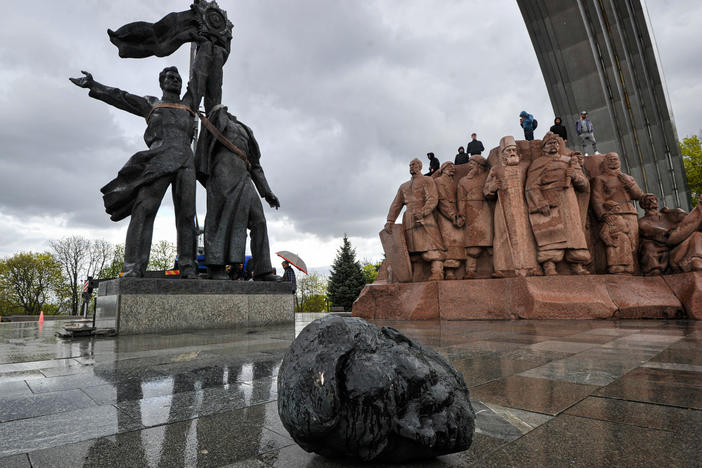 Vitali Klitschko, the mayor of Ukraine's capital, Kyiv, ordered the removal of a Soviet monument in April, after Russia launched its invasion of Ukraine. The monument was erected in 1982 as a symbol of unification and friendship between Ukraine and Russia under the Soviet government. Officials have also ordered some streets linked to Russia to be renamed.