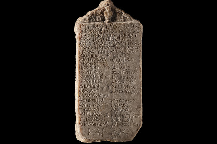 The marble slab that had been stored for over 130 years turns out to be a list of young men who finished the ephebate, a year-long civic and military training for young men.