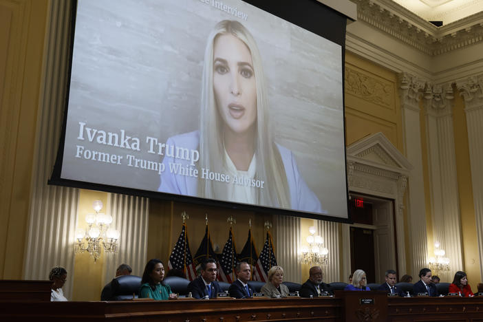 Ivanka Trump, former senior adviser to Donald Trump, displayed on a screen during a hearing of the Select Committee to Investigate the January 6th Attack on the U.S. Capitol in Washington, D.C.