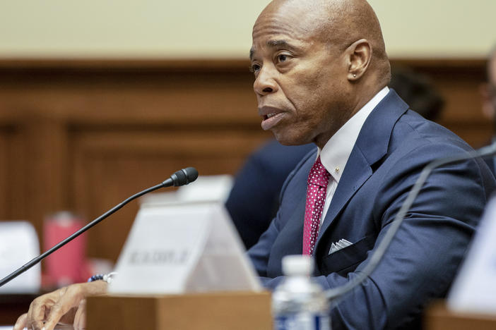 New York City Mayor Eric Adams testifies during a House Committee on Oversight and Reform hearing on gun violence in Washington, D.C. on Wednesday.