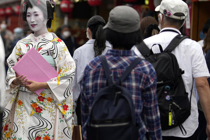 A shopping street in Tokyo's Asakusa district Friday, June 10, 2022. Japan on Friday eased its borders for foreign tourists.