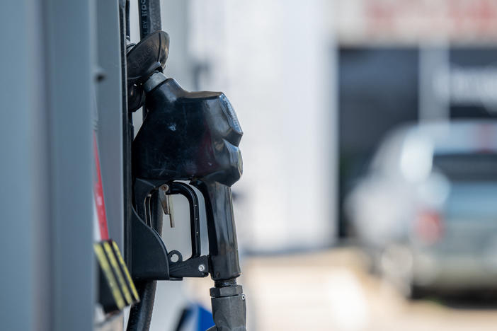 A gas pump is seen at a Chevron gas station on June 9 in Houston, Texas. Gas prices nationally hit an average of $5 a gallon, according to AAA.