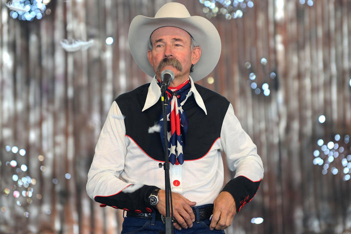 Baxter Black performs at Stagecoach: California's Country Music Festival in Indio, California, in April 2010. The cowboy poet, former veterinarian and longtime <em>Morning Edition</em> commentator died on Friday at age 77.