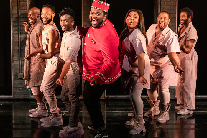 Jaquel Spivey (center) stars as Usher in <em>A Strange Loop</em>, which was named Best Musical at the 2022 Tony Awards.