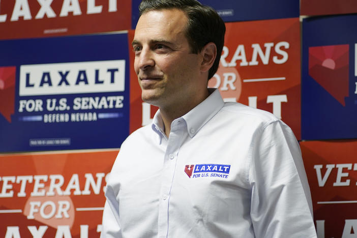Former Nevada Attorney General Adam Laxalt won the state's U.S. Senate GOP primary Tuesday. He will face Democratic Sen. Catherine Cortez Masto in one of November's closely watched races.