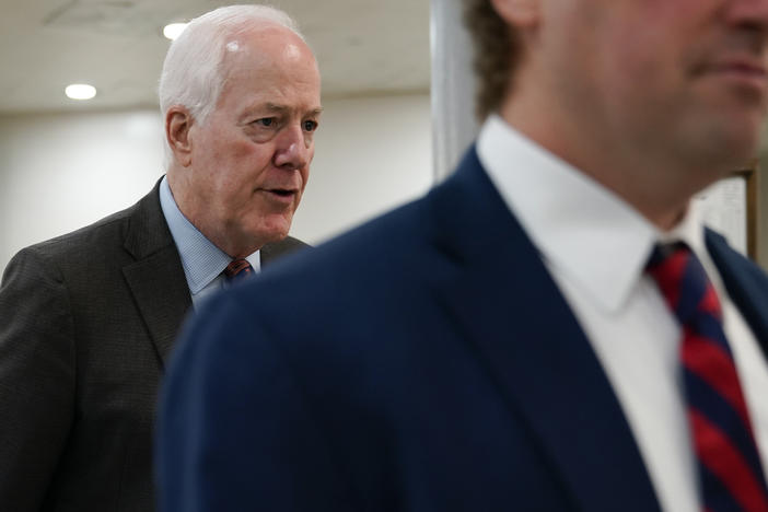 Sen. John Cornyn, R-Texas, walks on Capitol Hill in Washington, Thursday, June 9, 2022.