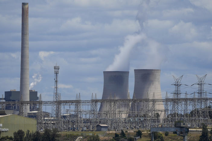 The Liddell Power Station, left, and Bayswater Power Station, coal-powered thermal power station are pictured near Muswellbrook in the Hunter Valley, Australia on Nov. 2, 2021.