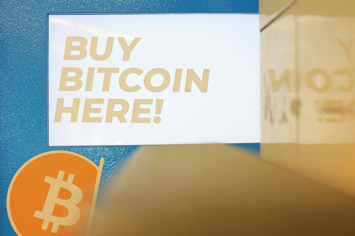 A Bitcoin ATM is seen at a subway station in Brooklyn Heights in New York City on June 13. Bitcoin and other cryptocurrencies have plunged in value in recent days.