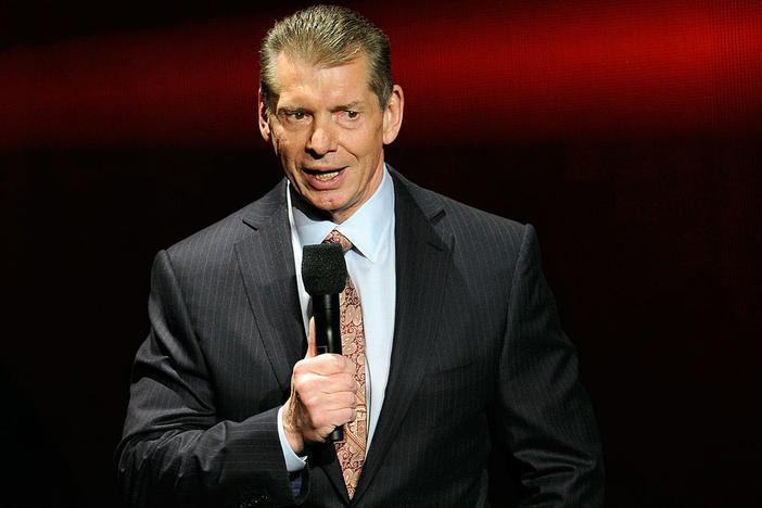 WWE Chairman and CEO Vince McMahon speaks at a news conference in January 2014.