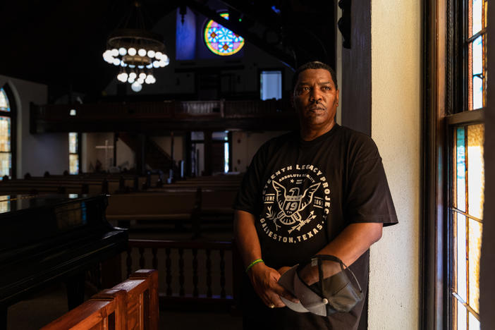 Sam Collins poses for a portrait at Reedy Chapel-AME Church.