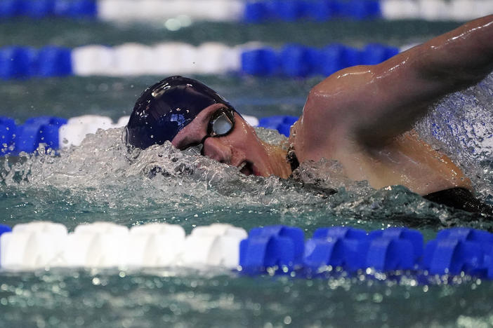 University of Pennsylvania transgender athlete Lia Thomas competes at the NCAA Swimming and Diving Championships  in March. Her success became a focus of debate.