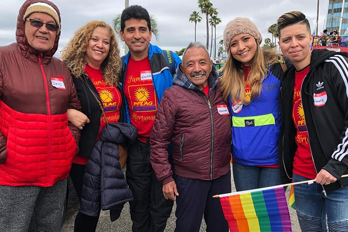PFLAG En Español members celebrate Pride in Los Angeles.