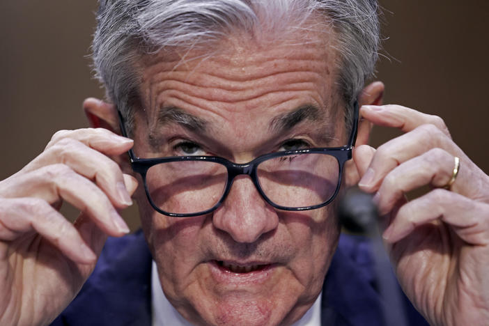 Jerome Powell, Chairman, Board of Governors of the Federal Reserve System testifies before the Senate Banking, Housing, and Urban Affairs Committee on June 22, 2022 in Washington, DC.