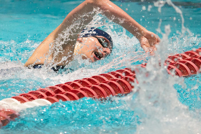 University of Pennsylvania swimmer Lia Thomas at the 2022 Ivy League Women's Swimming and Diving Championships in February. Thomas, a transgender woman, has been at the center of the debate around transgender athletes.