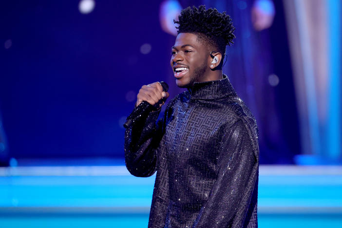 Lil Nas X performs onstage during the Grammys in April.