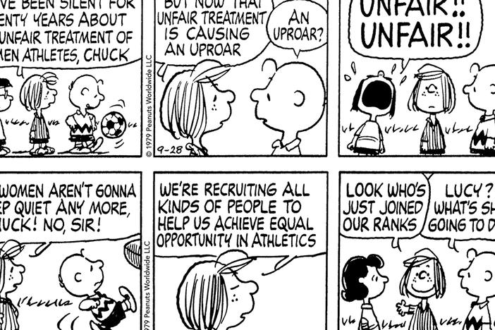 The <em>Peanuts</em> characters reminded readers of the importance of Title IX at a moment when many schools and athletic programs were resistant to it.