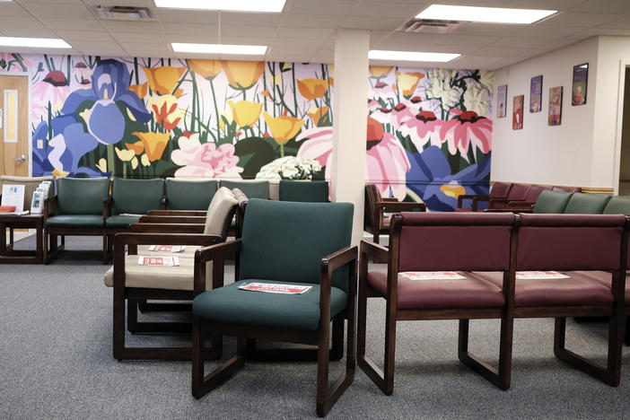 The waiting room at the Women's Health Center of West Virginia in Charleston, W.Va., in February.