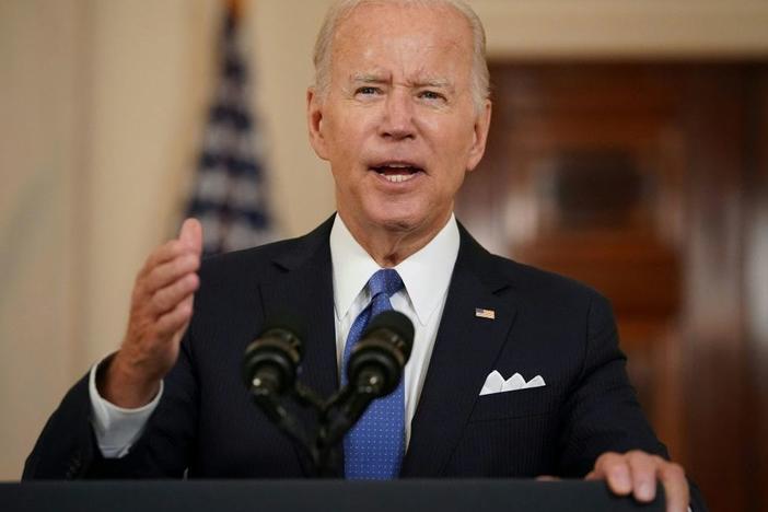 President Biden addresses the nation Friday following the U.S. Supreme Court's decision to overturn <em>Roe v. Wade</em>.