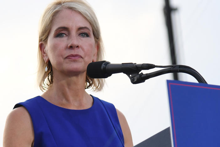 Rep. Mary Miller, R-Ill., told a crowd at a Save America Rally with former President Donald Trump that the end of <em>Roe v. Wade</em> was "a historic victory for white life." Her campaign told NPR she meant to say "a victory for Right to Life."