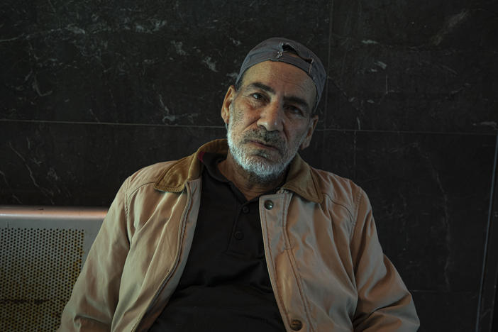 Youssef Al-Kurd waits to be seen for his heart disease at Shifa Hospital in Gaza.