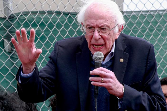 Sen. Bernie Sanders in Staten Island, New York on April 24, 2022.