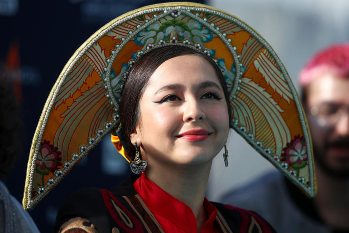 Singer-songwriter Manizha, photographed at Eurovision in Rotterdam on May 16, 2021. She faced a cyberbullying campaign in Russia after voicing opposition to the country's military operation in Ukraine.