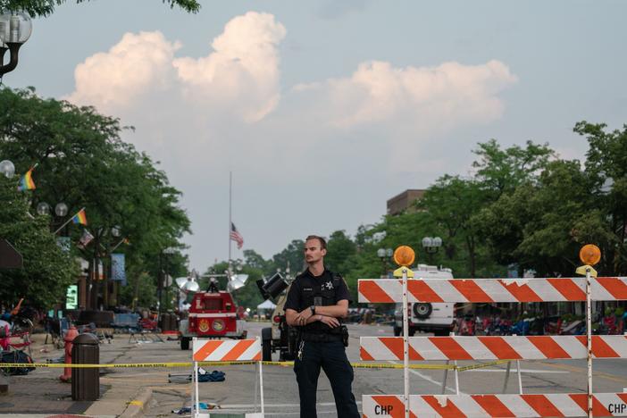 Downtown Highland Park, Ill., remained roped off Tuesday afternoon after the deadly shooting at a July 4th parade.
