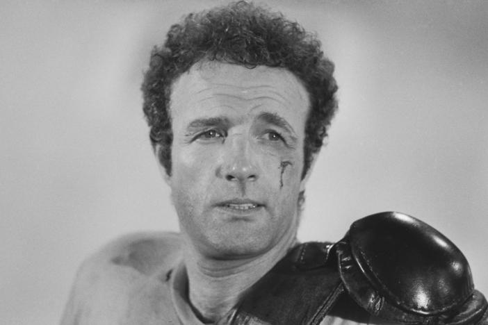 James Caan on the set of the 1975 film <em>Rollerball</em>.