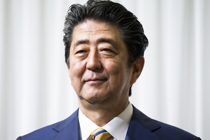 Former Japanese Prime Minister Shinzo Abe attends an event held before the party's annual convention on Feb. 10, 2019, in Tokyo. Abe was killed on July 8, 2022.