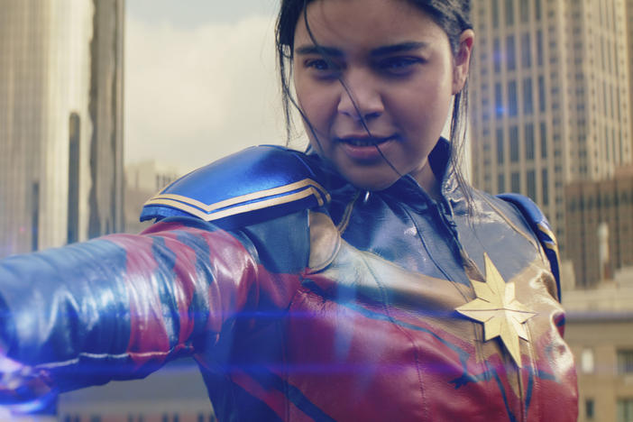 Iman Vellani stars as the titular superhero in the Disney+ series <em>Ms. Marvel. </em>