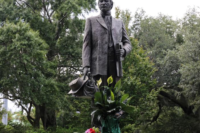 Statue of Denmark Vesey at Hampton Park in Charleston, S.C. Formerly enslaved, Vesey bought his freedom with money he was allowed to earn and winnings from a lottery ticket, and he planned an insurrection to kill slaveholders and free Black people on July 14, 1882.