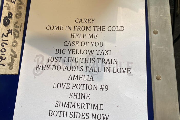 The historic set list to Joni Mitchell's return to the stage - and the Newport Folk Festival.