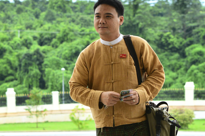 Among those executed was Phyo Zeya Thaw, a 41-year-old former lawmaker from ousted leader Aung San Suu Kyi's party, who was convicted in January by a closed military court of offenses involving explosives, bombings and financing terrorism. In this Aug. 19, 2015, photo, Phyo Zeya Thaw arrives at the Myanmar parliament in Naypyitaw.