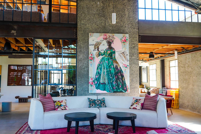 Blackbird Collective, located in Culver City, Calif., was created with the intention to empower women of color and allies in the entrepreneurship and creative fields to create positive change for each other and the world. Here, a portion of the workspace used by members.