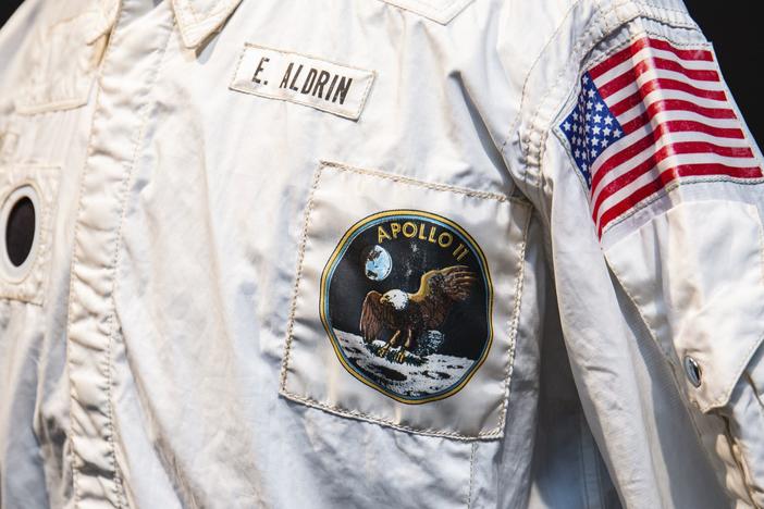 A jacket worn by astronaut Edwin "Buzz" Aldrin on the historic first mission to the moon's surface in 1969, was sold for nearly $2.8 million at auction.