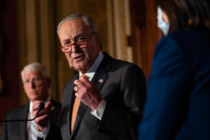 Senate Majority Leader Chuck Schumer and West Virginia Democrat Joe Manchin struck a deal to include energy and climate spending in a party-line reconciliation bill.