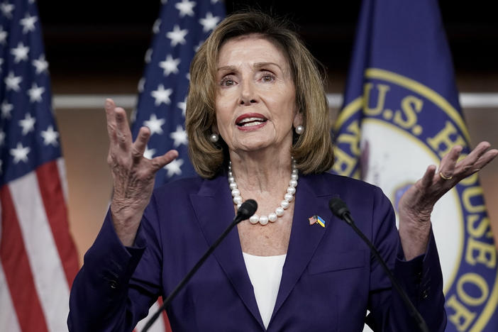 House Speaker Nancy Pelosi, D-Calif., speaks during a news conference Friday, July 29, 2022, at the U.S. Capitol. Pelosi arrived in Singapore early Monday, kicking off her Asian tour as questions swirled over a possible stop in Taiwan that has fueled tension with Beijing.