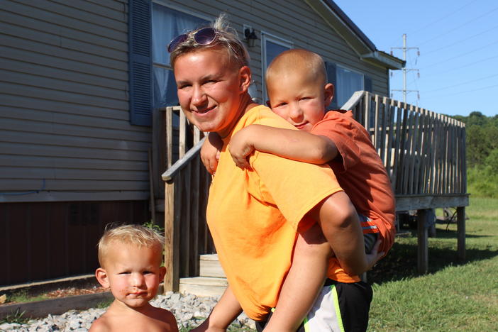 Tennessee's Medicaid program, TennCare, dropped Katie Lester and her son Mason (right), because of a clerical error in 2019. The Lester family was left uninsured for most of the next three years, including during the birth of youngest child Memphis (left).