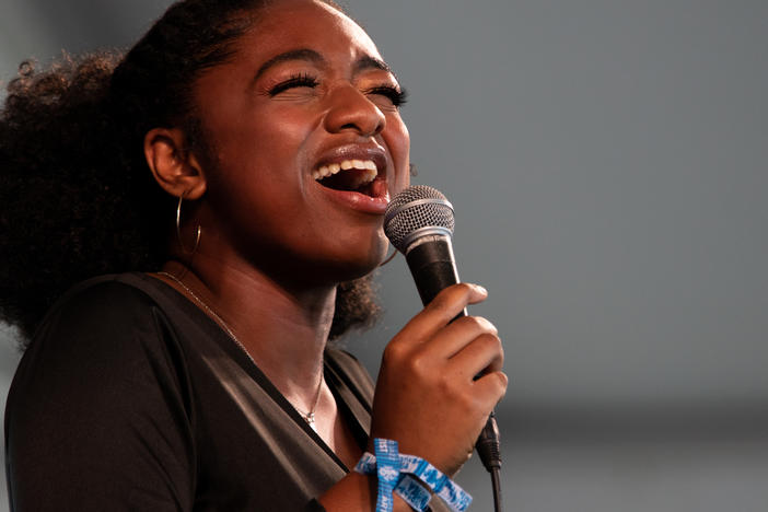 Samara Joy performs at the 2022 Newport Jazz Festival, which spanned from July 29 to July 31, in Newport, R.I.