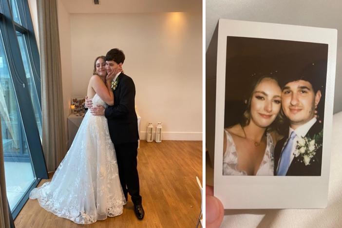 Grant Schroeder and Emma Ferguson first connected over their mutual love of cats. The couple got married on July 24.